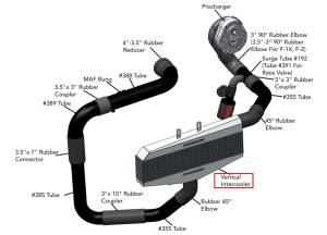 ATI/ProCharger Parts - ProCharger 2007-2013 GM Truck 3 Core Vertical Intercooler w/ Tubing and Proflow Valve - Image 2