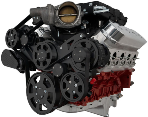 CVF Racing - CVF Wraptor LS 8-Rib FEAD System For Edelbrock Superchargers with AC, Power Steering and Alternator - Black (Camaro Spacing) - Image 3