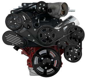 CVF Racing - CVF Wraptor LS 8-Rib FEAD System For Edelbrock Superchargers with AC, Power Steering and Alternator - Black Diamond (Camaro Spacing) - Image 2