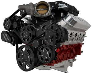 CVF Racing - CVF Wraptor LS 8-Rib FEAD System For Edelbrock Superchargers with AC, Power Steering and Alternator - Black Diamond (Camaro Spacing) - Image 3