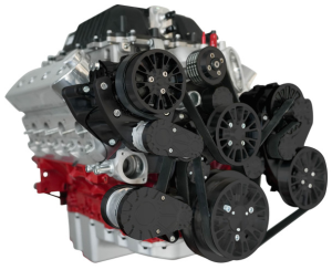 CVF Reaper 10 Rib Black Serpentine Drive System For LS Engines Using OE 1.9L Eaton Supercharger - Alternator, AC & PS (LSA Beltline)