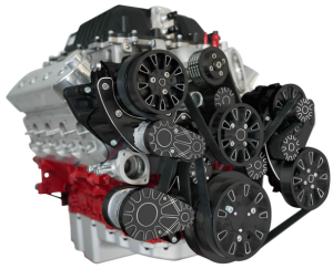 CVF Reaper 10 Rib Black Diamond Serpentine Drive System For LS Engines Using OE 1.9L Eaton Supercharger - Alternator, AC & PS (LSA Beltline)