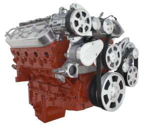 CVF Wraptor 8 Rib Polished Serpentine Drive System For LS Engines Using OE LS9 Supercharger - Alternator, AC & PS (LS9 Beltline)