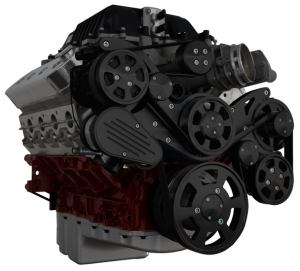 CVF Wraptor 8 Rib Black Serpentine Drive System For LS Engines Using OE LS9 Supercharger - Alternator, AC & PS (LS9 Beltline)