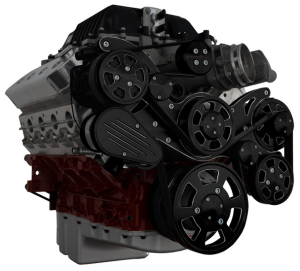 CVF Wraptor 8 Rib Black Diamond Serpentine Drive System For LS Engines Using OE LS9 Supercharger - Alternator, AC & PS (LS9 Beltline)