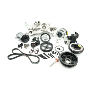 BTR LT 6-Rib Front Accessory Drive Bracketless System w/ PS, AC & Alternator and ATI Balancer - Satin