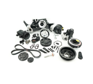 BTR LT 6-Rib Front Accessory Drive Bracketless System w/ PS, AC & Alternator, Dress-Up Kit and ATI Balancer - Black