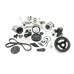 BTR LS 6-Rib Front Accessory Drive Bracketless System w/ PS, AC & Alternator and Dress-Up Kit - Satin