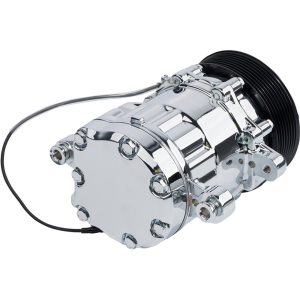 CVF Racing - CVF R134A Peanut Style AC Compressor w/ 8-Rib Clutch Pulley - Chrome Plated - Image 2
