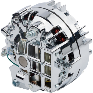 CVF Racing - CVF Chrysler 1-Wire 100 AMP Alternator w/ V-Belt Pulley - Chrome Plated - Image 2