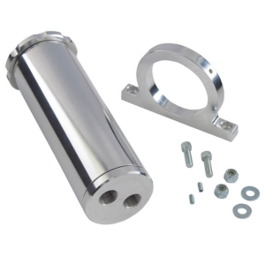 CVF Billet Polished Remote Universal Power Steering Pump Reservoir and Bracket