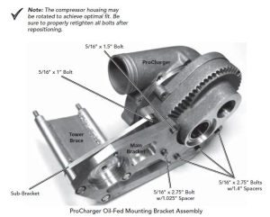 ATI/ProCharger Parts - ProCharger 1986-1993 Mustang Billet Supercharger Mounting Bracket Assembly for P600B Blowers - Image 2
