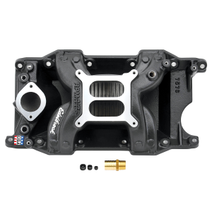 Edelbrock Performer RPM Air-Gap Dual Plane Non-EGR Black Intake Manifold for SBM LA Block 318/340/360 - Square Bore