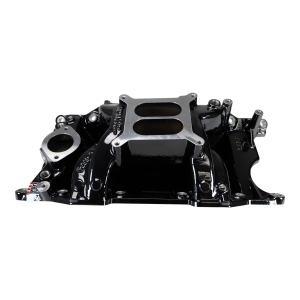 Edelbrock Performer RPM Air-Gap Dual Plane Non-EGR Black Plasma Intake Manifold for SBM LA Block 318/340/360 - Square Bore