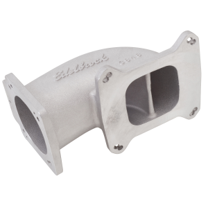 Edelbrock - Edelbrock 4150/Square Bore Intake Manifold to GM/Ford Up To 95mm Throttle Body Low Profile Intake Elbow - Satin - Image 2