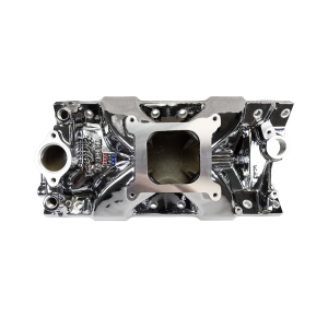 Edelbrock - Edelbrock Victor Jr SBC 23 Degree Single Plane Chrome Plasma Intake Manifold - 4150 Flange - Image 2