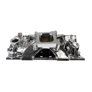 Edelbrock Victor Jr SBC 23 Degree Single Plane Chrome Plasma Intake Manifold - 4150 Flange