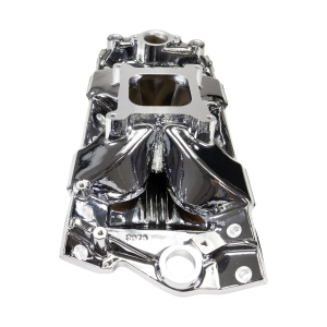 Edelbrock - Edelbrock Victor Jr SBC 23 Degree Single Plane Chrome Plasma Intake Manifold - 4150 Flange - Image 3
