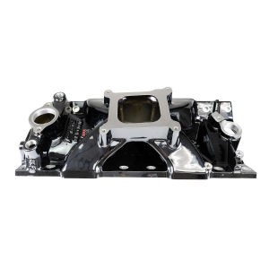 Edelbrock Victor Jr SBC 23 Degree Single Plane Black Plasma Intake Manifold - 4150 Flange