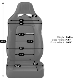 Corbeau-Blem - Blemished Corbeau Trailcat Black/Red Vinyl Reclining Back Racing Seats with Inflatable Lumbar Support - Pair - Image 9