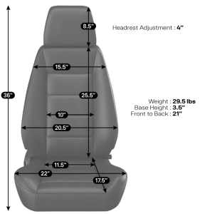 Corbeau-Blem - Blemished Corbeau Sport Grey Vinyl Reclining Racing Seat - Pair - Image 7