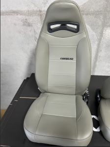 Corbeau-Blem - Blemished Corbeau Moab Grey Vinyl Reclining Back Racing Seats - Pair - Image 2