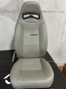 Corbeau-Blem - Blemished Corbeau Moab Grey Vinyl Reclining Back Racing Seats - Pair - Image 4