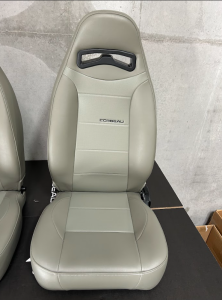 Corbeau-Blem - Blemished Corbeau Moab Grey Vinyl Reclining Back Racing Seats - Pair - Image 2