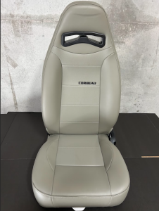 Blemished Corbeau Moab Grey Vinyl Reclining Driver Side Racing Seat - Single