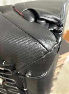 Corbeau-Blem - Blemished Corbeau RRB Black Vinyl / Red Diamond Stitching Fixed Back Racing Seat - Single - Image 3