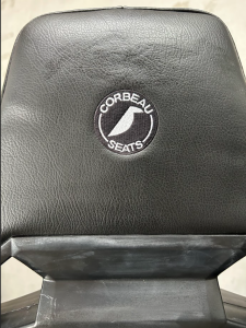 Corbeau-Blem - Blemished Corbeau RRX Black Vinyl / Red Plaid Cloth Driver Side Seat w/ Inflatable Lumbar Support - Single - Image 5