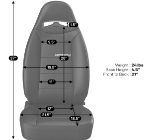 Corbeau-Blem - Blemished Corbeau Moab Grey Vinyl Reclining Back Racing Seats - Pair - Image 13