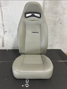 Corbeau-Blem - Blemished Corbeau Moab Grey Vinyl Reclining Back Racing Seats - Pair - Image 8