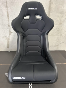 Blemished Corbeau FX1 Pro Medium Black Cloth/Vinyl Fixed Back Racing Seat