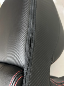 Corbeau-Blem - Blemished Corbeau Evolution X Black Vinyl / Red Stitching Fixed Back Racing Seat - Single - Image 2