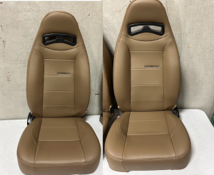 Blemished Corbeau Moab Spice Vinyl Reclining Back Racing Seats - Pair