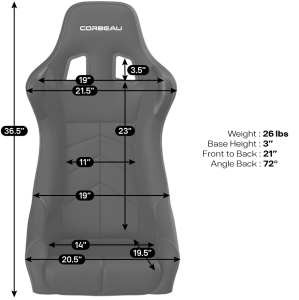 Corbeau-Blem - Blemished Corbeau DFX Black Cloth / Black Piping Fixed Back Seats - Pair - Image 9