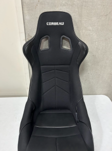 Corbeau-Blem - Blemished Corbeau DFX Black Cloth / Black Piping Fixed Back Seats - Pair - Image 2