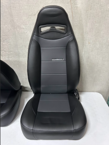 Corbeau-Blem - Blemished Corbeau Moab Black/Dark Grey Vinyl Reclining Back Racing Seats - Pair - Image 2