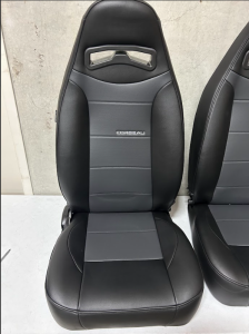 Corbeau-Blem - Blemished Corbeau Moab Black/Dark Grey Vinyl Reclining Back Racing Seats - Pair - Image 6