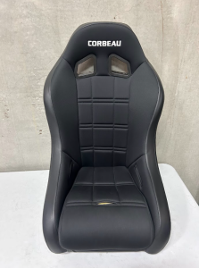 Blemished Corbeau Baja XP Black Vinyl/Cloth Fixed-Back Racing Seat - Single