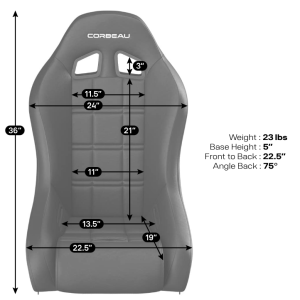 Corbeau-Blem - Blemished Corbeau Baja XP Black Vinyl/Cloth Fixed-Back Racing Seat - Single - Image 3