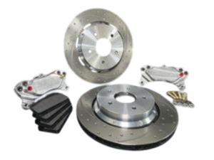 Aerospace Mazda RX7 FC 1986-1992 4 Piston Rear Pro Street Dimpled and Slotted Disc Brakes