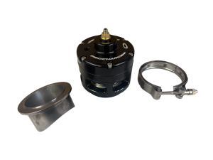 ATI Black Race Bypass Valve With V-Band Mounting Hardware - Open (Aluminum Flange)
