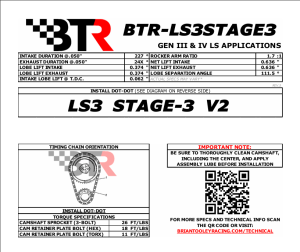 Brian Tooley Racing - BTR Stage 3 v2 Camshaft w/ AFM DOD Conversion Kit For L94 L99 6.2l Gen IV Engines  - 75+ HP Gain (VVT) - Image 17