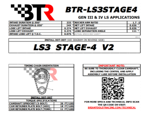Brian Tooley Racing - BTR Stage 4 v2 Camshaft w/ AFM DOD Conversion Kit For L94 L99 6.2l Gen IV Engines  - 77+ HP Gain (VVT) - Image 17