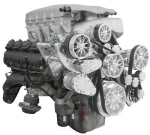 CVF Reaper Dodge Hemi 5.7L/6.1L/6.4L 10-Rib FEAD System For Whipple Inverted 3.0L With Alternator, AC & Power Steering - Polished
