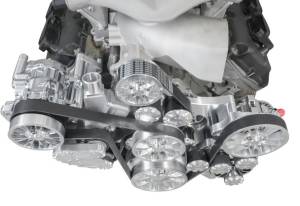 CVF Racing - CVF Reaper Dodge Hemi 5.7L/6.1L/6.4L 10-Rib FEAD System For Whipple Inverted 3.0L With Alternator, AC & Power Steering - Polished - Image 4