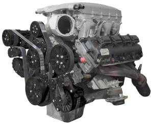 CVF Racing - CVF Reaper Dodge Hemi 5.7L/6.1L/6.4L 10-Rib FEAD System For Whipple Inverted 3.0L With Alternator, AC & Power Steering - Black - Image 3