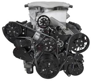 CVF Racing - CVF Reaper Dodge Hemi 5.7L/6.1L/6.4L 10-Rib FEAD System For Whipple Inverted 3.0L With Alternator, AC & Power Steering - Black - Image 2